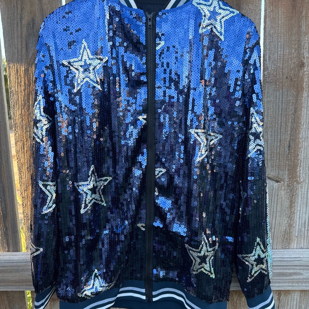 Sequin Dallas cowboys  Bomber Jacket